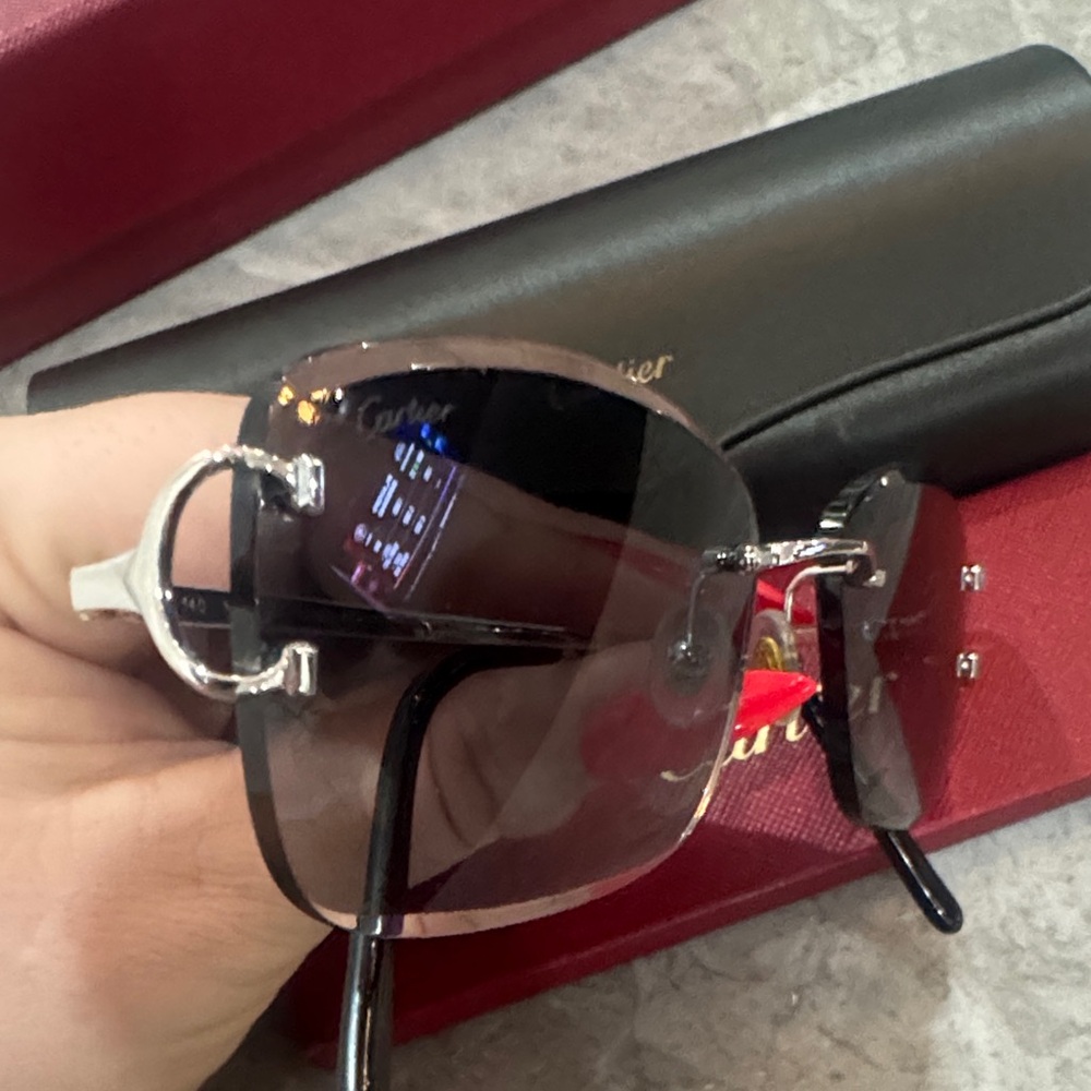 Cartier Sunglasses with Black Frame and Red Box - Picture 2 of 5